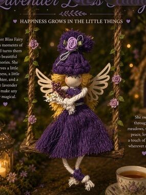 Lavender Bliss Fairy Purple Decorative Figurine Fairy only- Unbranded